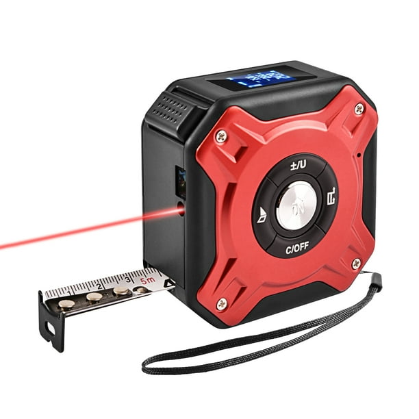 KKmoon 3 in 1 Tape Measure Digital Ranger Finder 16Ft Measuring Tape 131Ft Rechargeable Multi