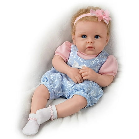 The Ashton - Drake Galleries Little Livie Lifelike Silicone Baby Girl Doll TrueTouch® Silicone Weighted Hand-painted & Hand-rooted Hair Baby Doll by Linda Murray 19-Inches