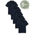 thumbnail image 3 of 5-Pack School Uniform Tagless Polo Tshirt for Little Boys & Big Boys, 3 of 8