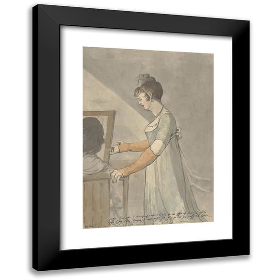 Christiaan Andriessen 11x14 Black Modern Framed Museum Art Print Titled - T Compliment from Katrijn (Diary, December 10) (1805 - 1808)