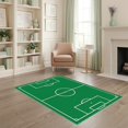 thumbnail image 2 of ODIKA 4'x6' Ultra-Soft Area Rug, Field Center Circle Motif Bold Markings Rugby Football Soccer Refined Structured None Washable, Bare feet friendly, Silk-Touch for Bedroom Home office, 2 of 7