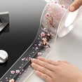 thumbnail image 2 of Clear Caulk Tape Self Adhesive Sealant Strip 4.2 cm x 3m PVC Waterproof Sealing Tape Decorative Peach Blossom Caulk Sealant Tape for Kitchen Sink Wall Corner Bathtub Edge Protector, 2 of 5