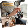 thumbnail image 4 of Anxinwu Day of the Dead Wooden Skeleton Cat Hanging Pendant - Colorful Carved Dia de los Muertos Ornament for Garden, Patio, Party, Outdoor Decor, 4 of 8