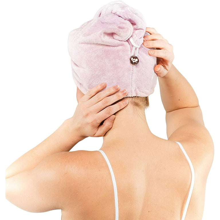 POLYTE Quick Dry Microfiber Bath Towel Body Wrap for Women with Hair Towel Wrap, One Size (Pink)