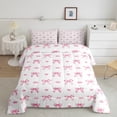 thumbnail image 2 of Erosebridal Kawaii Bowknot Bedding Twin Comforter Set,Love Heart Down Comforter,Dreamy Princess Bedding Sets Twin With Comforter,Lightweight Female Bedroom Decorative,Reversible,2-Piece, 2 of 8