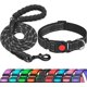 thumbnail image 1 of Juego de collar reflectante para perros (negro, collar de 28 x 38), relleno de goma suave, collar de nailon transpirable y ajustable, adecuado para perros pequeños y medianos., 1 of 5