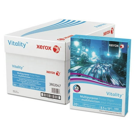 Xerox Vitality Multipurpose Print Paper, 20 lb., 8.5" x 11", White, 500 Sheets Per Ream