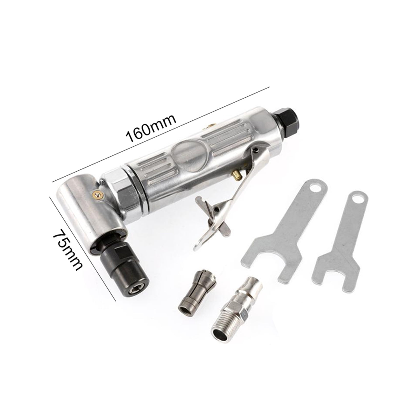 Poratble Mini 1/4 Air Angle Die Grinder 90 Degree Pneumatic Grinding Polisher Mill Engraving Machine With Sanding Discs Tool Kit