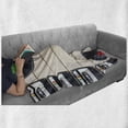 thumbnail image 6 of Indie Soft Flannel Fleece Throw Blanket, Top View of Audio Cassettes Gramophone Records Old School Retro Music Theme, Cozy Plush for Indoor and Outdoor Use, 50" x 60", Black White Cream, by Ambesonne, 6 of 6
