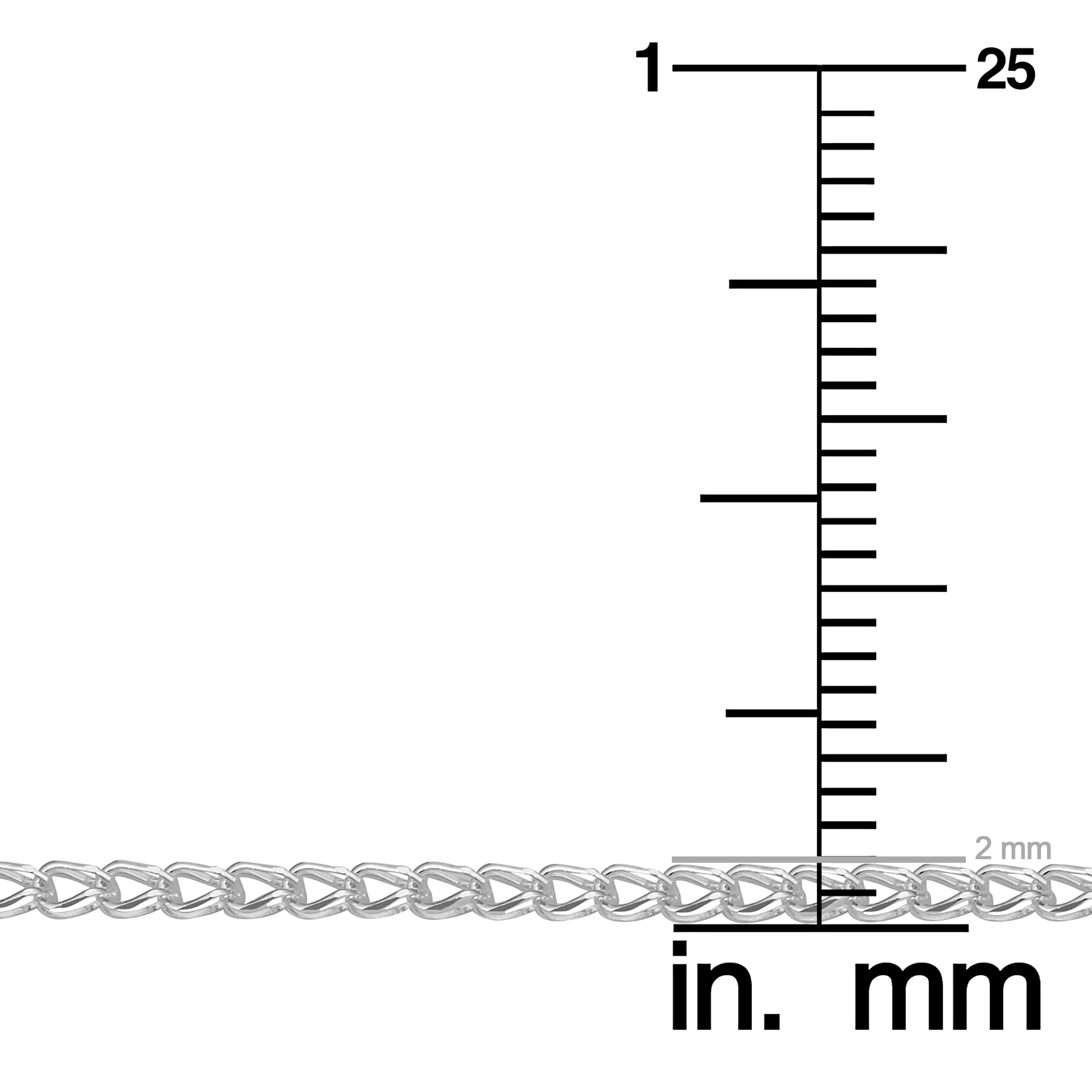 KoolJewelry Sterling Silver Cage Link Anklet (2 mm, 10 inch)