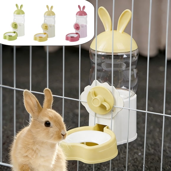 Dispensador de agua colgante para mascotas, montaje en jaula, comedero automático de agua, botella transparente de gran capacidad sin goteos, plástico, para conejos gatos y perros, 26×22×11cm