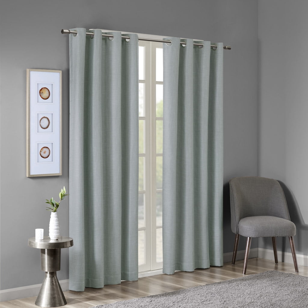 MAYEERTY 1 Pc Printed Heathered Blackout Grommet Top Curtain Panel