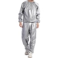 thumbnail image 1 of Survêtement de Mise en Forme Sauna Anti-Transpiration Imperméable Combinaison en PVC Épais Coupe-Vent Chauffe-Vent Robuste Perte de Poids Exercice Entraînement Coupe-Vent Chauffe-Vent Vêtements Culturisme Argent TG, 1 of 6