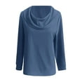 thumbnail image 4 of Womens Sweater Solid Elegant Cowl Neck Knitted Long Sleeve Trendy Outfits Blue, 4 of 4