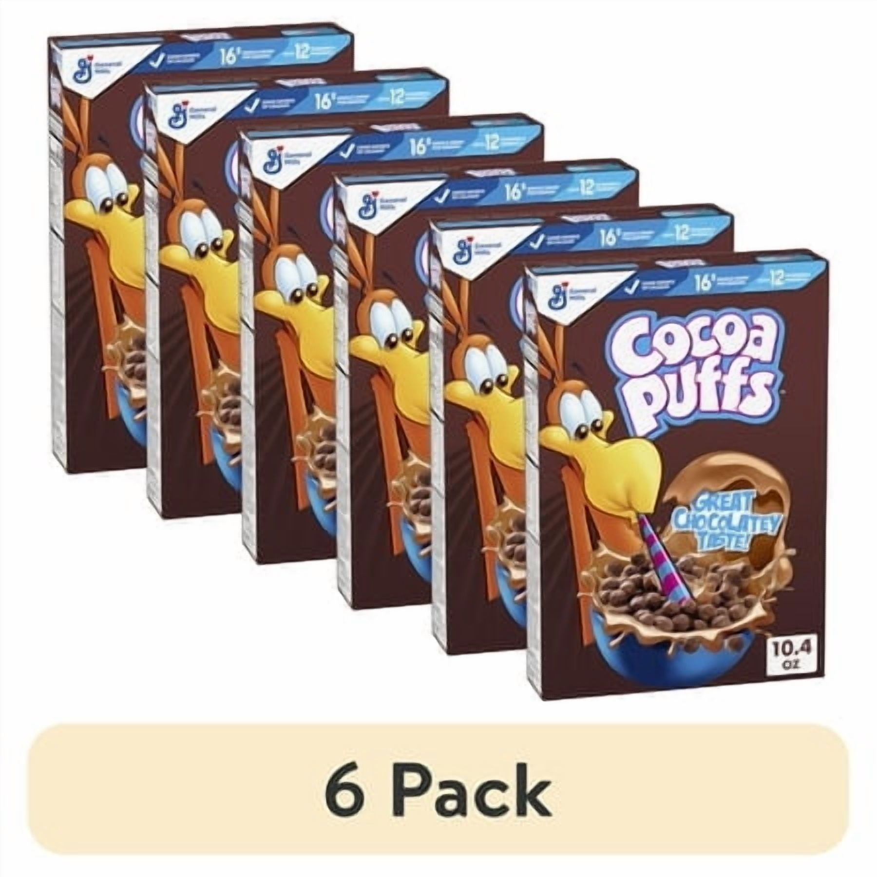 (6 pack) Cocoa Puffs, Chocolatey Breakfast Cereal, Made with Whole Grain, 10.4 oz