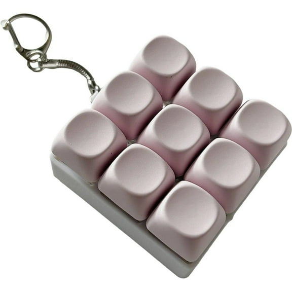 Jiibva Keyboard Fidget Toy, 9 Keys Fidget Keyboard Keychain, Portable Keyboard Clicker Mini Keyboard Fidget for All Ages