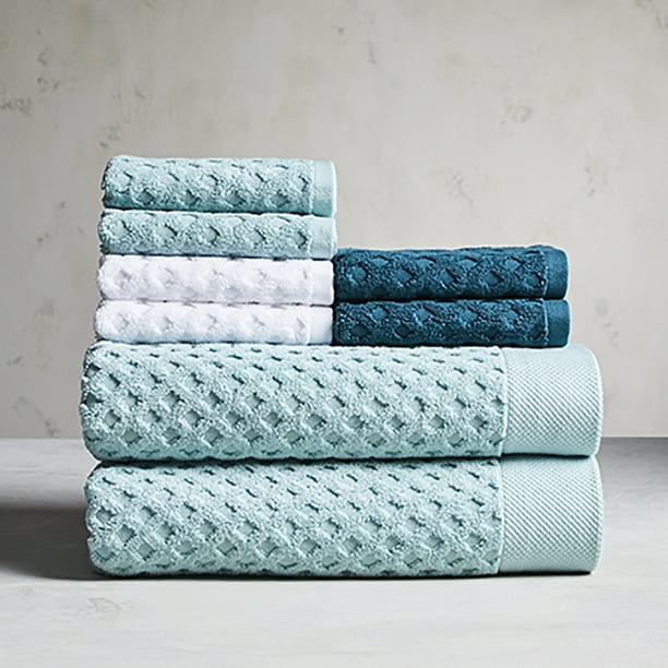 Better Homes And Gardens Signature Soft Textured 8 Piece Towel Set Aquifer 1450