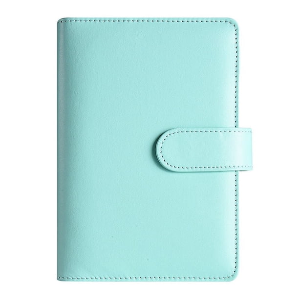 Carpeta de efectivo con cremallera, sobre, libro de contabilidad manual, tamaño A6, cuaderno de hojas sueltas de cuero PU