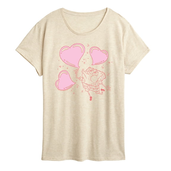 Spongebob Squarepants - Heart Bubbles - Women's Short Sleeve Graphic T-Shirt