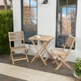 thumbnail image 5 of Javea Modern Coastal 3-Piece Acacia Wood Outdoor Folding Bistro Set, Cream/Light Teak, 5 of 9