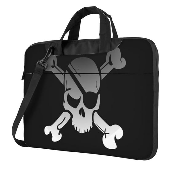 Jolly Roger Blindfold Skull Laptop Bag, 14 inch Laptop or Tablet, Business Casual Laptop Bag