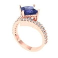 thumbnail image 2 of Solitaire with Accents Engagement Ring for Women - 2.3075ct Simulated Tanzanite in 14K Rose Gold Promise Ring, 2 of 6
