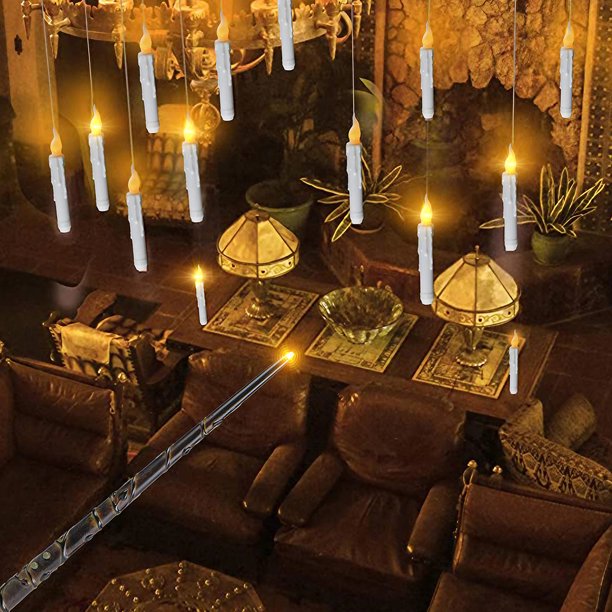 Velas eléctricas LED de 6,69 pulgadas con varita, decoración navideña remota, portátil, 12 Uds.