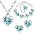 thumbnail image 1 of Juego de 4 piezas de collar arete, pulsera, anillos XianweiShao 9024735071228, 1 of 5