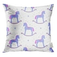 thumbnail image 1 of RYLABLUE Coloré Abstrait Mignon Bleu Bascule Chevaux Bébé Jouet Rose Jeter Taie d'Oreiller Housse de Coussin, 1 of 1
