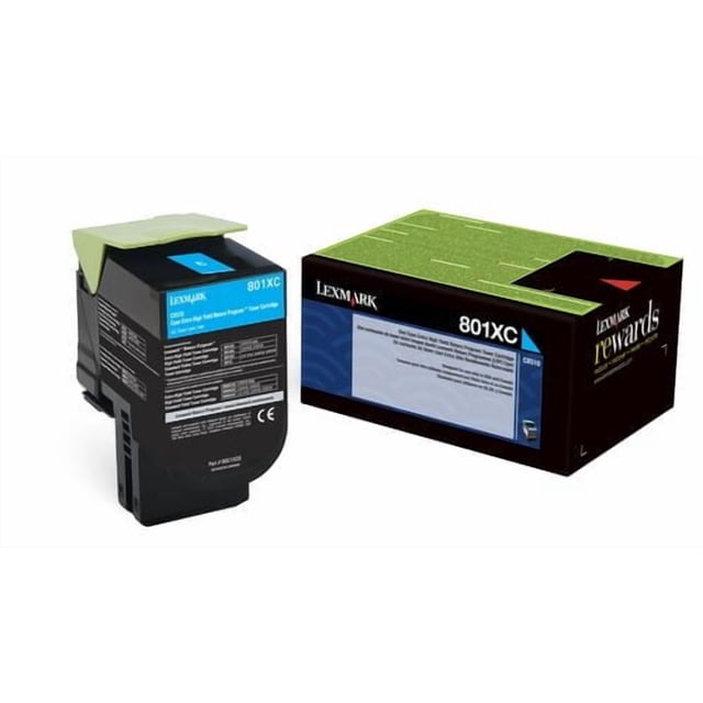 Lexmark 801XC Cyan Extra High Yield Return Program Toner Cartridge