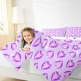 thumbnail image 4 of Homewish 3D Loves Diamind Bedding Comforter Set,Kawaii Bowtie Bowknot Twin Comforter Sets,Purple Bow Tie Bedding Set For Girls Kids,Super Cozy Room Decor Reversible,2 Pieces, 4 of 8