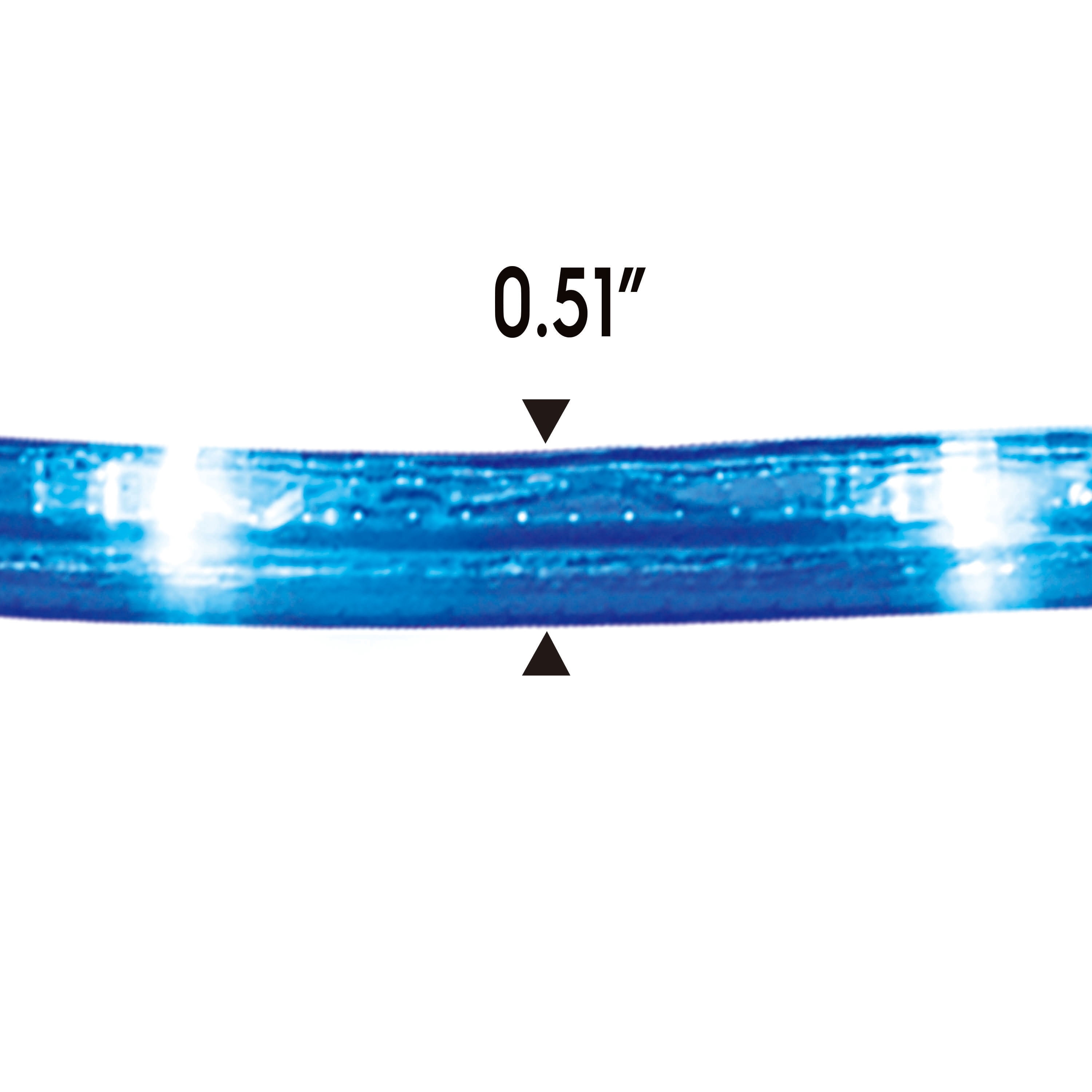 Indoor/Outdoor LED Super Bright Christmas Rope Lights, Blue, White Wire, 18', by Holiday Time