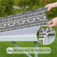 thumbnail image 6 of Black Geometric Triangle Diamond Pattern Square Fitted Tablecloth with Elastic Edge,Square Table Cover,Washable Elastic Table Cover for Home Kitchen Party Decor 36"x36", 6 of 6