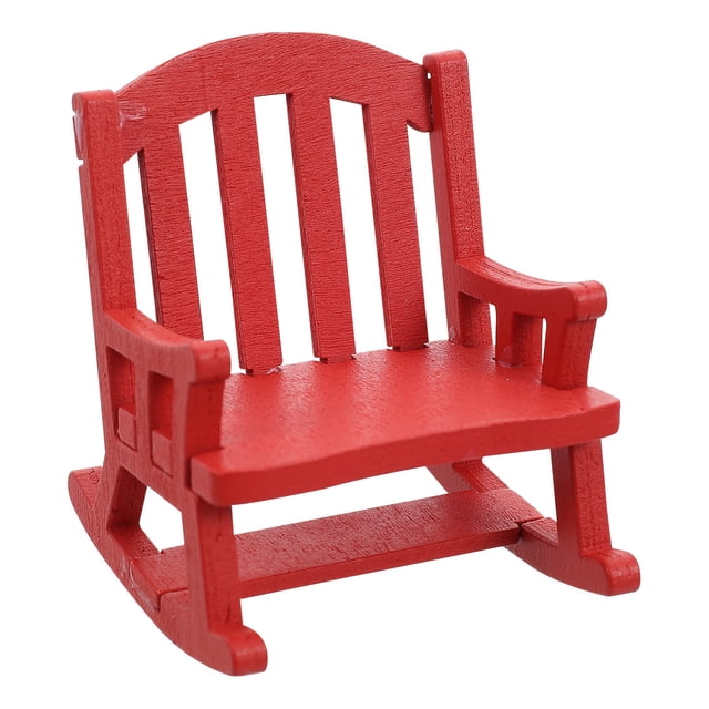 IFANLANDOR 1Set Miniature Furniture Model Rocking Chair for Children Home Decoration European Style Red 2.8x2.2x2.2in