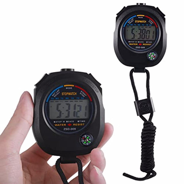 Multi-Function Digital Sport Stopwatch Large Display Stop Watch Runner Alarm Alarm Function Shockproof Chronometer for Fitness Referees