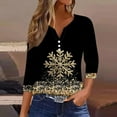 thumbnail image 2 of Christmas Tops for Women Fall Tops 2025 Vacation Funny 3/4 Sleeve Shirts Plus Size Blouse Plus Size Dressy, 2 of 5
