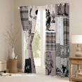 thumbnail image 3 of Homewish Rustic Horse Animal Curtains Pack of 2 (42x84 Each), Hippie Sheep Skeleton Curtains Blackout, Wheat Southwestern Bedroom Curtains, Blackout Curtains Home Decor, 3 of 6