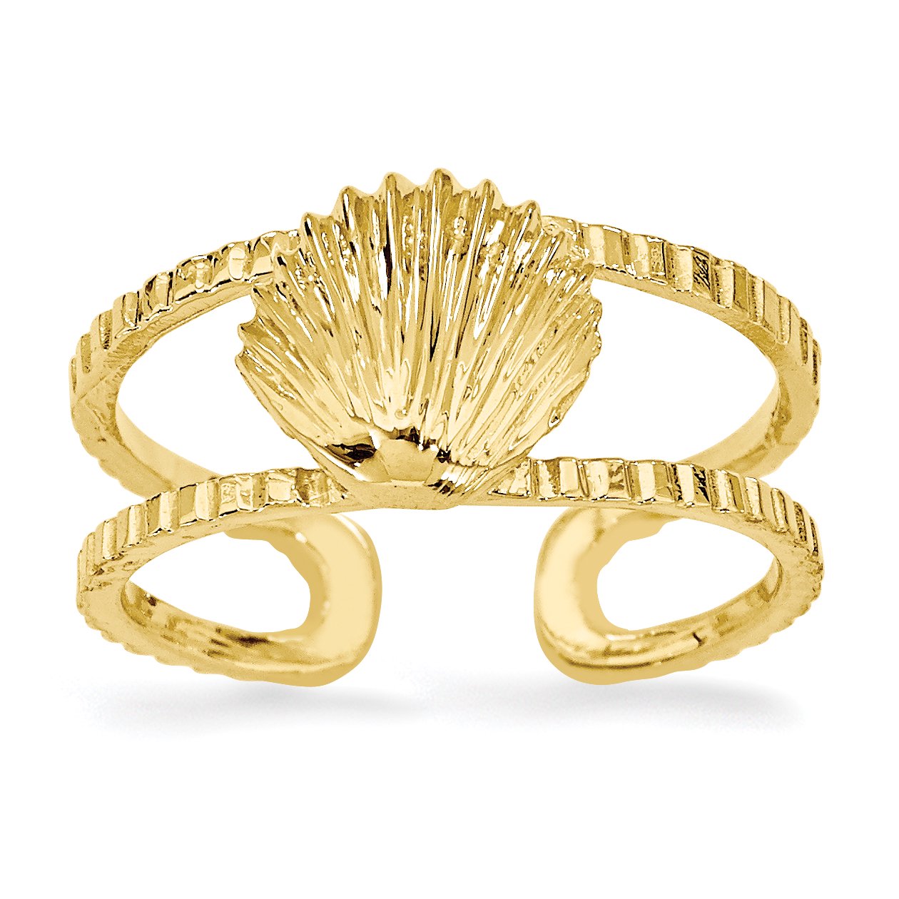 Primal Gold 14 Karat Yellow Gold Sea Shell Toe Ring
