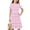 Horizontal Stripes-Pink, variant on GERsome Girls Dresses Short Sleeve A-Line Crewneck Sundress Summer Swing Midi Dress for 4-14 Years Kids