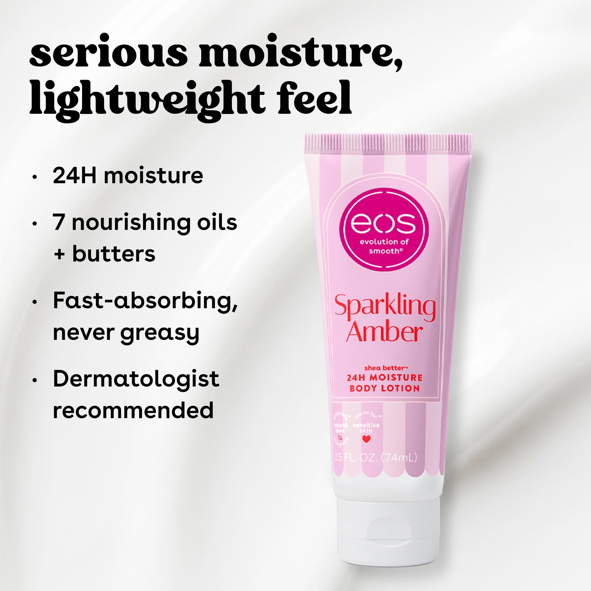 eos Shea Better Body Lotion - Sparkling Amber, For Dry Skin, 2.5 fl oz