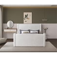thumbnail image 4 of Maklaine Contemporary Rich Cream Finish Boucle Fabric Full Bed, 4 of 9