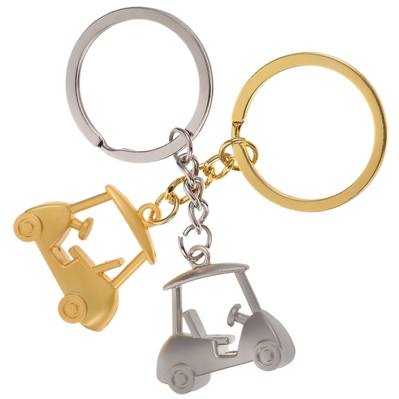 KALLORY 2Pcs Car Charm Delicate Design Metal Keychain for Golf Carts and Pendants