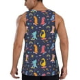 thumbnail image 3 of Fotbe Cartoon Dinosaur Pattern Men's Quick Dry Workout Tank Top Gym Muscle Tee Fitness Bodybuilding Sleeveless T Shirt Breathable Workout Shirt-X-Large, 3 of 9