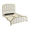 thumbnail image 5 of Metal Bed Frame with High Headboard, Wood Slat Support Upholstered Platform Bed Frame, 5 of 8