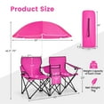 thumbnail image 6 of Topcobe Portable Folding Picnic Double Chair With Removable Umbrella, Outdoor Camping Equipment for Travel, Picnic, Party-Pink, 6 of 17
