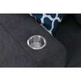 thumbnail image 4 of Cooper Stone Gray Woven Fabric 4-Seater Sofa with 2 Ottomans and Cupholder, 4 of 7