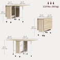 thumbnail image 3 of HOMCOM Mobile Folding Dining Table Extendable Kitchen Table Storage Shelf, 3 of 10
