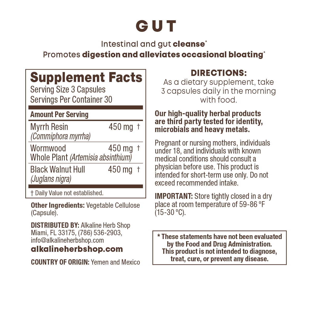 Gut Supplement 90 Capsules