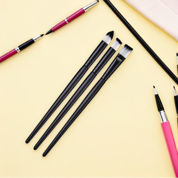 FUTUREORYY 2 De Brochas Para Sombras De Ojos Negro Portátil Ideal Para Viajes Y Uso Diario