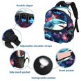thumbnail image 3 of Starry Shark Large Capacity Backpack with Adjustable Shoulder Strap, Printed Design, Lightweight , Shoulder Backpack Book Bag, Small Backpack Purses for Teens, 3 of 6